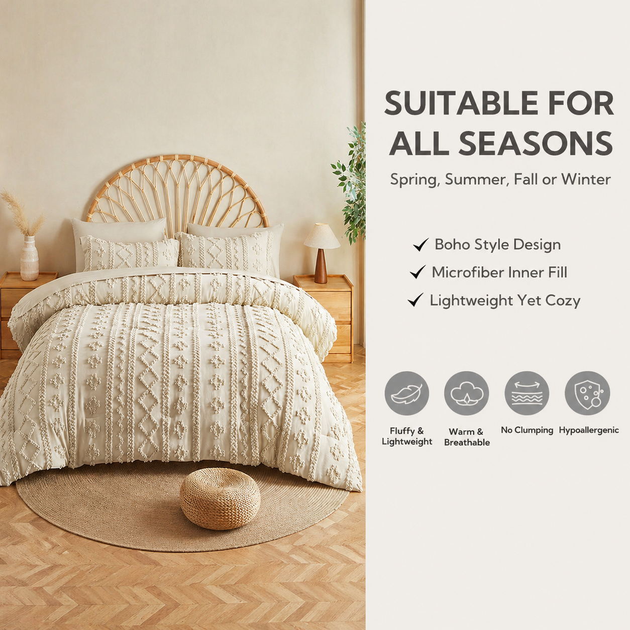 Boho Deluxe Tufted Decorative Quilt cover set (VIRAL ON TIKTOK)