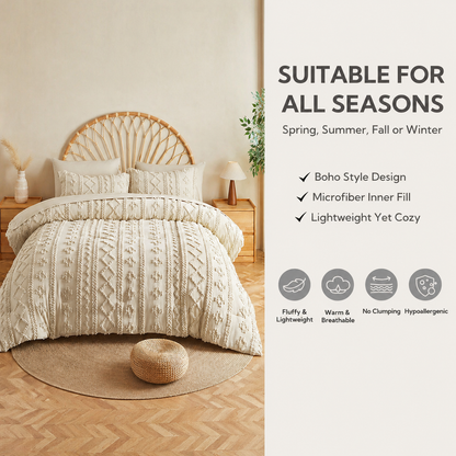 Boho Deluxe Tufted Decorative Quilt cover set