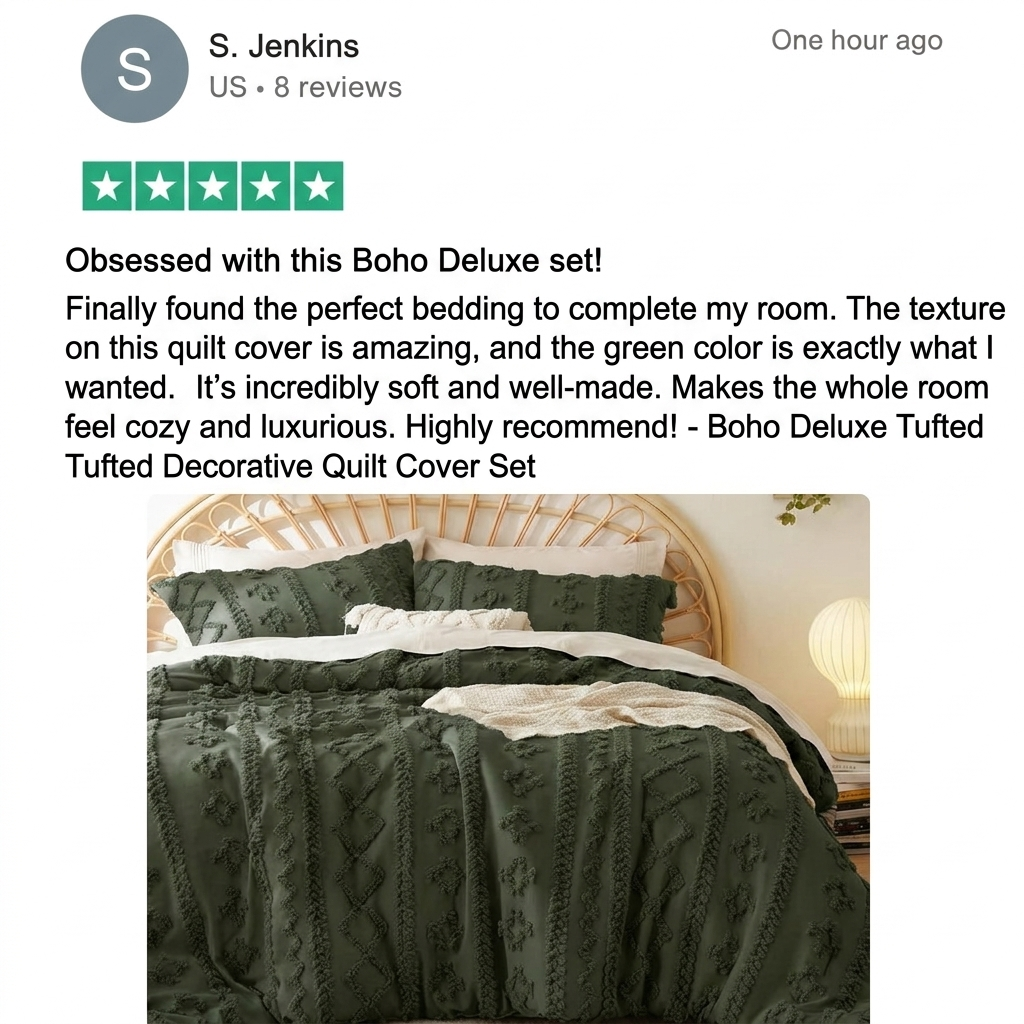Boho Deluxe Tufted Decorative Quilt cover set (VIRAL ON TIKTOK)