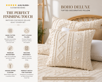Boho Deluxe Tufted Accent Pillow
