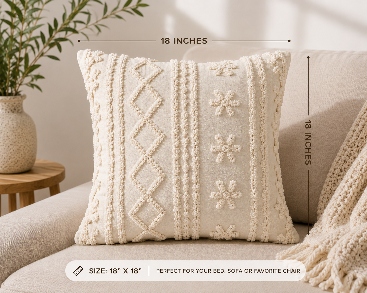 Boho Deluxe Tufted Accent Pillow