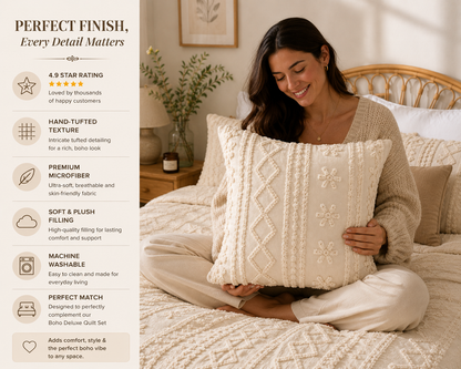Boho Deluxe Tufted Accent Pillow